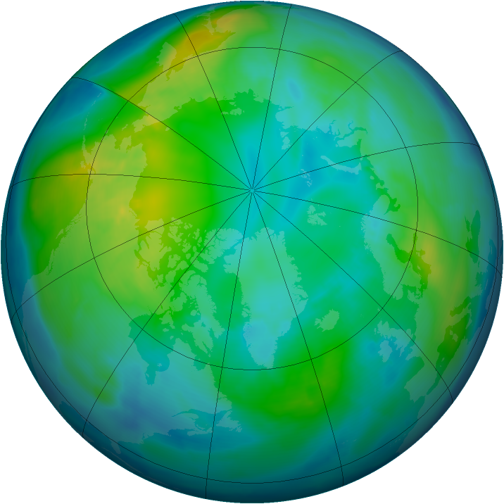 Arctic ozone map for 26 October 2010